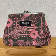 【新品】Marble SUD 花柄ポーチ グレー/ピンク　おまけ付き