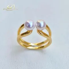 本真珠淡水無核パール　ホワイト小粒5.9㍉ダブルリングY1074