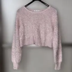 ★美品★【ROPE PICNIC】38/M ショート丈 シャギーニット ピンク