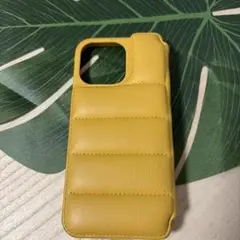 イエロー レザー 手帳型ケース