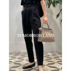 TOMORROWLAND ドライダブルクロス フロントタックテーパードパンツ