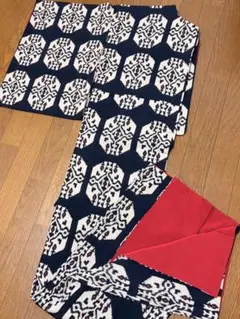 【大正ロマン】アンティーク銘仙 紺地 幾何学模様 絣 レトロモダン 着物