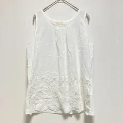 【グローブ】grove ノースリーブ レースブラウス ホワイト レディース薄手M