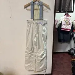スポーツオーソリティ　ベージュ サスペンダー付き スノーボードパンツ美品☆