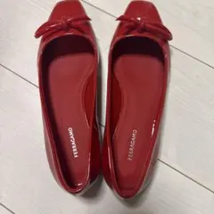 FERRAGAMO レッド エナメル フラットシューズのサムネイル