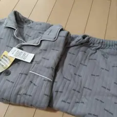 未使用メンズパジャマ秋冬長袖長ズボン入院介護前開きボタン肌側綿100％
