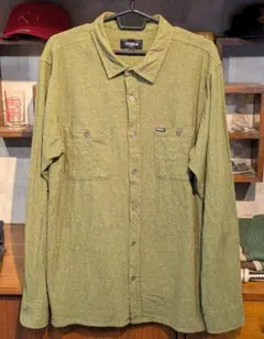 BRIXTON ブリクストン グリーン系 長袖ネルシャツ L USED アメカジのサムネイル