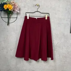 SPRAY REMIUM ひざ丈スカート フレアスカート M相当 ボルドー