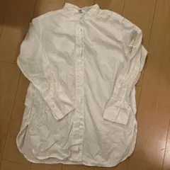 UNIQLO コットンスタンドカラーシャツ 長袖　M ホワイト