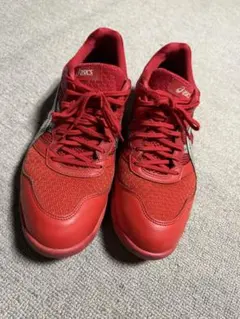 asicsレッド安全靴28cm