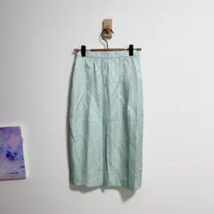 4°C ヨンドシー　タイトスカート 花柄　光沢感　緑のサムネイル