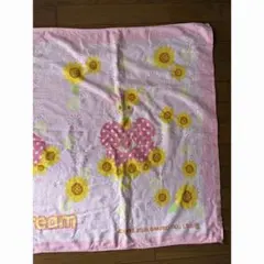 バスタオル　ピンク　ひまわり