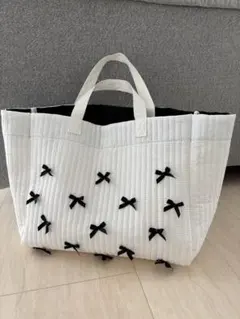 リボン付きトートバッグ 2way 軽量マザーズバッグ ヌビ キルティングバッグのサムネイル