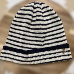 ストライプ帽子　ネイビーとホワイト