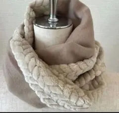 【再販】大人気❤️ベージュ❤️ジャガードボア　フリース　マフラー　冬　防寒