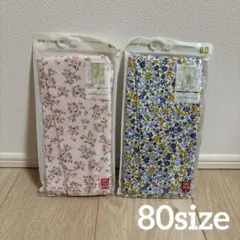 新品　UNIQLO レギンス　花柄　リブ素材