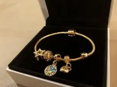 スター＆チャームデザイン ゴールドブレスレット Pandora 互換