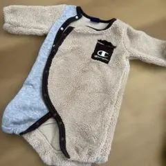 フリースロンパース ベージュグレー 60-70