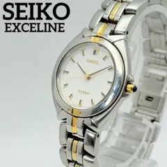 美品 新品電池 SEIKO 時計 エクセリーヌ レディース コンビカラー 稼働