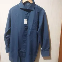 【新品タグ付】TAKA-Q 長袖ワイシャツ SLIM FIT XL-82ネイビーのサムネイル