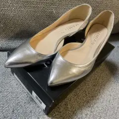 MAMIAN ポインテッドトゥ・サイドカット　パンプス　シルバー