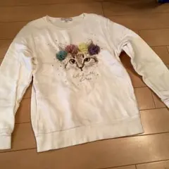 130 GLOBAL WORK 猫デザイン トレーナー