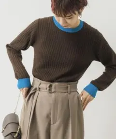 URBAN RESEARCH ブラウン・ブルー長袖セーター