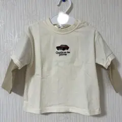 車の刺繍 長袖　Tシャツ　80cm