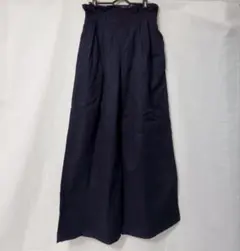 GU ジーユー プリーツ ワイドパンツ Lサイズ ネイビー