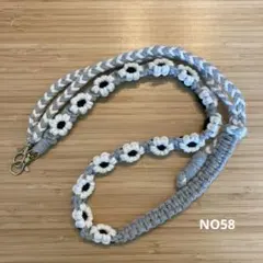 マクラメ　スマホショルダーストラップ 花柄　NO58 長さ調節可
