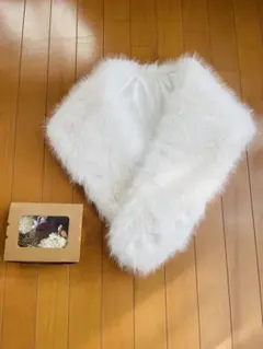 KIMONOMACHI ファーショール　白　 LALALAの髪飾りセット