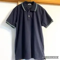 GU／メンズ　ポロシャツ　トップス　半袖　紺　Mのサムネイル
