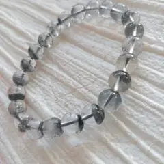①12.3mm スターカット スモーキークォーツ 内周16cmブレスレット