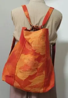 着物の帯から　般若心経リュック　安全が好き！！ refashion][sewing]着物帯でリュック製作1/Back pack made from