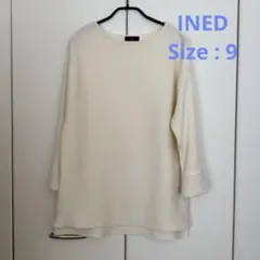 INED 日本製　オフホワイト　ニット　プルオーバー