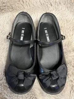 コムサイズム　黒いリボン付きフォーマルシューズ　20cm