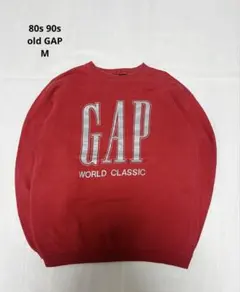 80s 90s old GAP big logo sweat M red