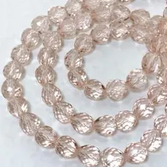 bk902/SALE！ガラスビーズ◇多面カット　ほんのりドロップ形　1連