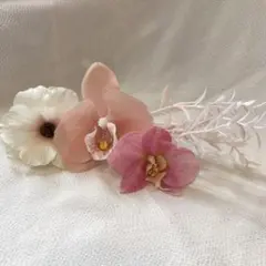 胡蝶蘭◇ヘッドパーツ◇髪飾り◇前撮り◇結婚式◇成人式◇卒業式◇ウェディング