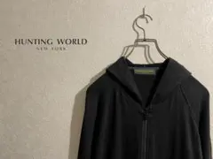 イタリア製 HUNTING WORLD サークルロゴ レーヨン ニット パーカー