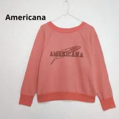 Americana アメリカーナ クルーネックトレーナー 長袖 オレンジ