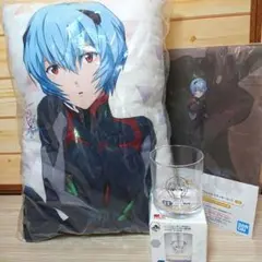 エヴァンゲリオン 一番くじ D賞H賞 アヤナミレイ 綾波レイ クッション グラス