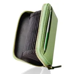 カードケース クレジットカード入れ スキミング防止 大容量 レザー オリーブ