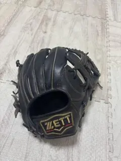 ZETT プロステイタス 湯もみ型付け済 内野用 軟式 グローブ ブラック