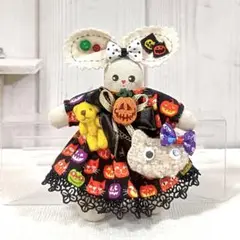 ハローウィン　うさぎのキーホルダー