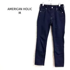 アメリカンホリック デニムパンツ ストレッチあり 定番シルエット 紺 ベーシック