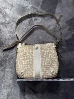 COACH コーチ F16191 シグネチャー 美品 ショルダーバッグ ベージュ