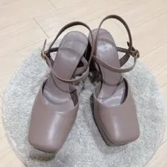 RANDA ボリュームソールバックストラップパンプス