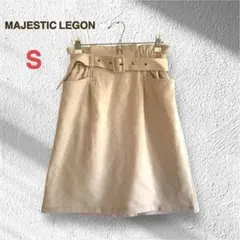 マジェスティックレゴン ミニスカート ベルト付 S ライトベージュ 大人可愛い