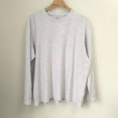 ソフトコットンクルーネックT(長袖)　02LIGHT GRAY　XL　GU